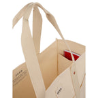 FEED Large Organic Market Tote with Three Pockets Transfer - Natural - Detail 4