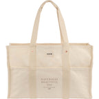 FEED Large Organic Market Tote with Three Pockets Transfer - Natural - Front