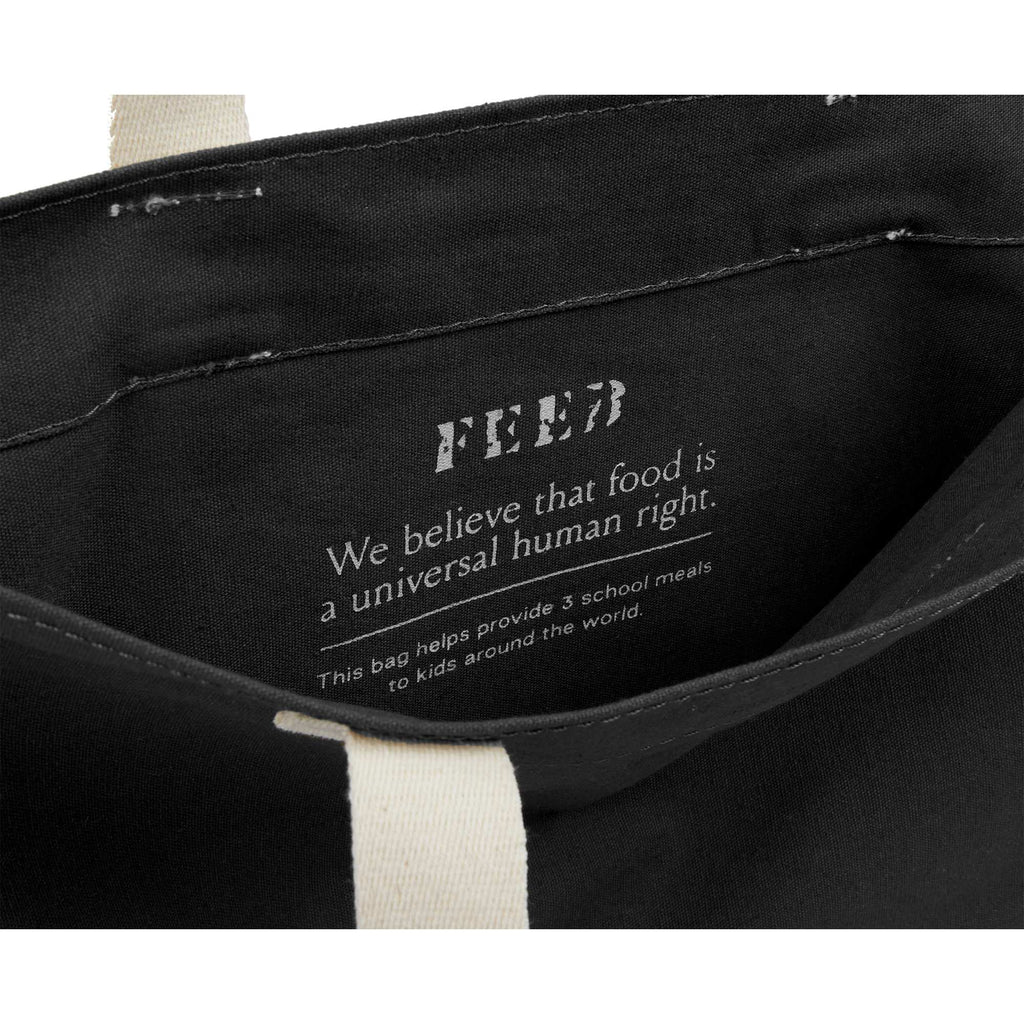 FEED Organic Convention Tote with Pen Loop Transfer - Black - Detail Reshoot
