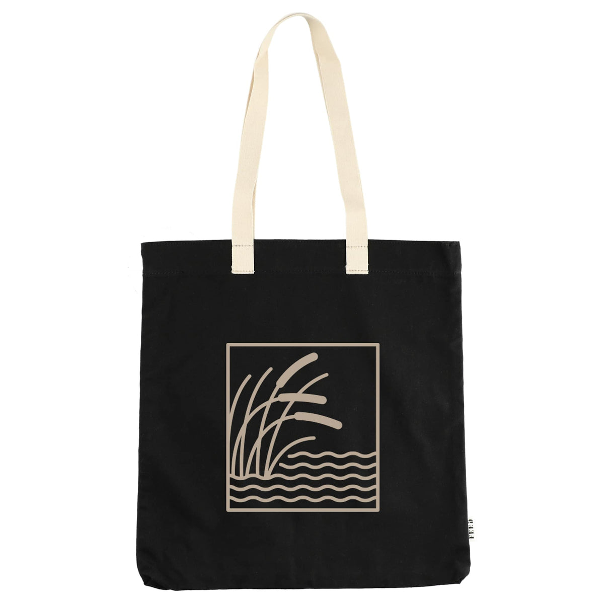 FEED Organic Convention Tote with Pen Loop Transfer - Black - Front