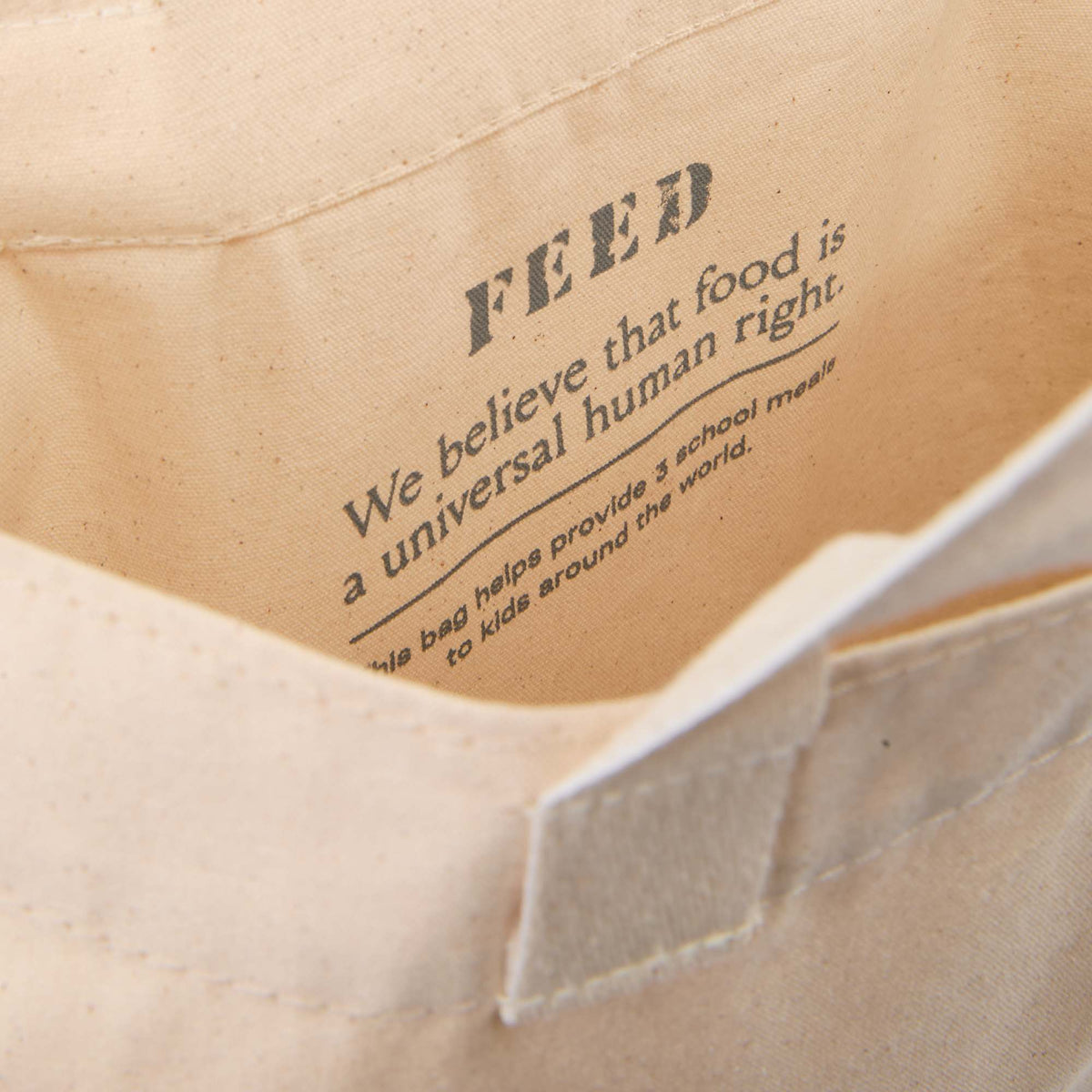 FEED Organic Convention Tote with Pen Loop Transfer - Natural - Detail 2