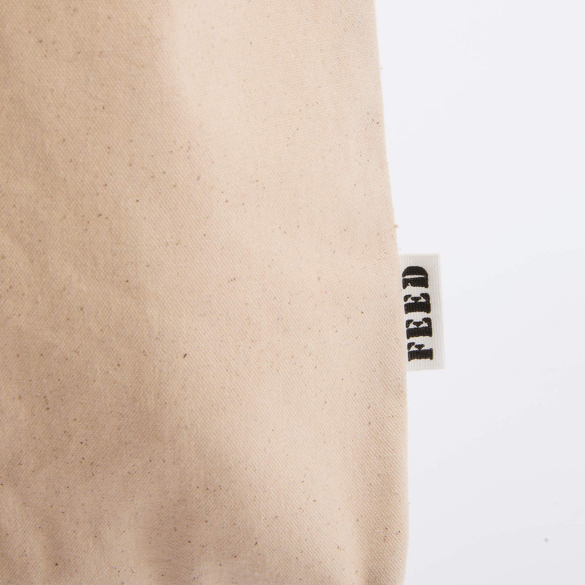 FEED Organic Convention Tote with Pen Loop Transfer - Natural - Detail