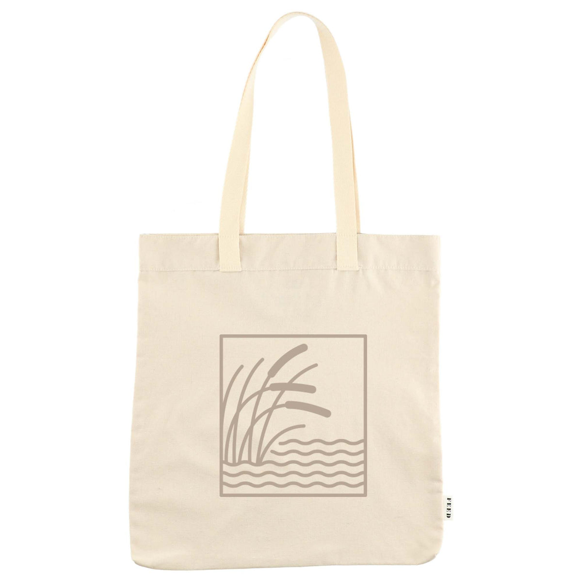 FEED Organic Convention Tote with Pen Loop Transfer - Natural - Front