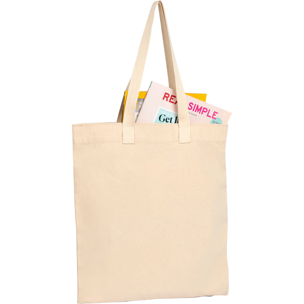 FEED Organic Convention Tote with Pen Loop Transfer - Natural - Propped 2
