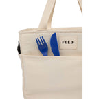 FEED Organic Cotton Lunch Cooler for 9 Cans Embroidery - Natural - Detail 2
