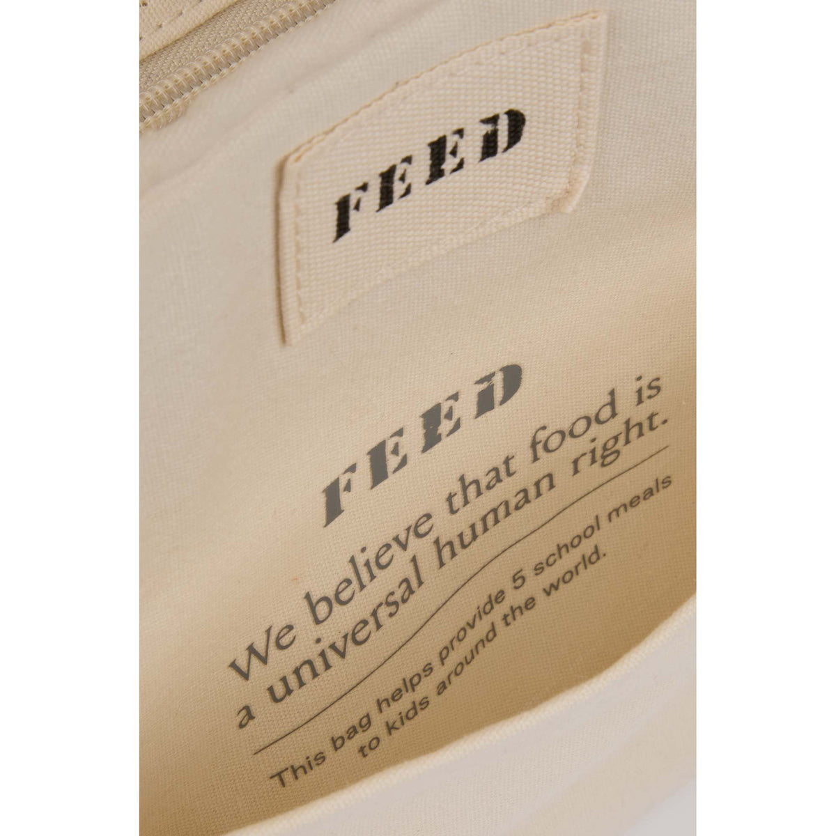 FEED Organic Cotton Lunch Cooler for 9 Cans Embroidery - Natural - Detail 4