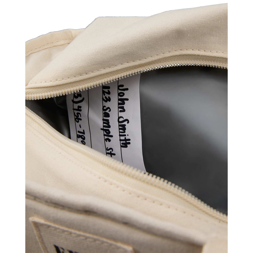 FEED Organic Cotton Lunch Cooler for 9 Cans Embroidery - Natural - Detail