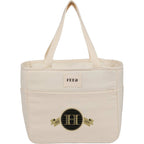 FEED Organic Cotton Lunch Cooler for 9 Cans Embroidery - Natural - Front