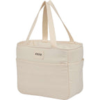 FEED Organic Cotton Lunch Cooler for 9 Cans Embroidery - Natural - Left Angle