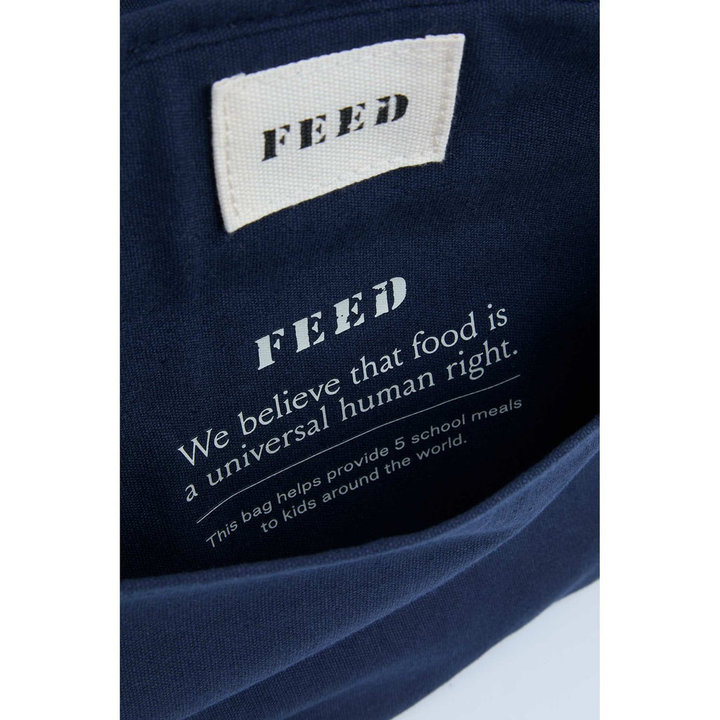 FEED Organic Cotton Lunch Cooler for 9 Cans Embroidery - Navy - Detail