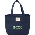 FEED Organic Cotton Lunch Cooler for 9 Cans Embroidery - Navy - Front