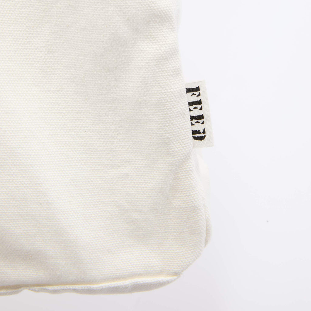 FEED Organic Cotton Tote with Copper Rivets Embroidery - White - Detail 3