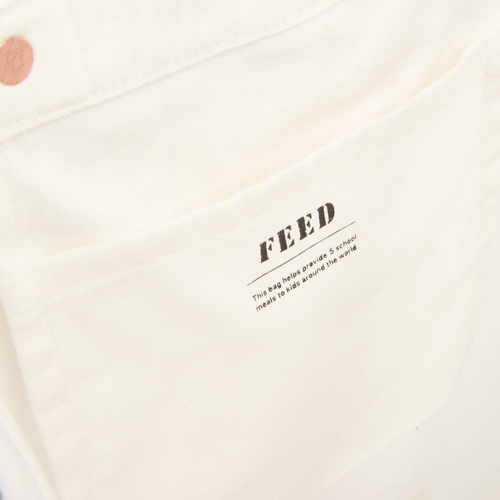 FEED Organic Cotton Tote with Copper Rivets Transfer - White - Detail 2