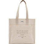 FEED Organic Market Tote with Shoulder Strap Transfer - Natural - Front
