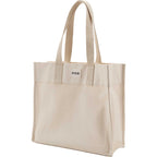 FEED Organic Market Tote with Shoulder Strap Transfer - Natural - Left Angle 2
