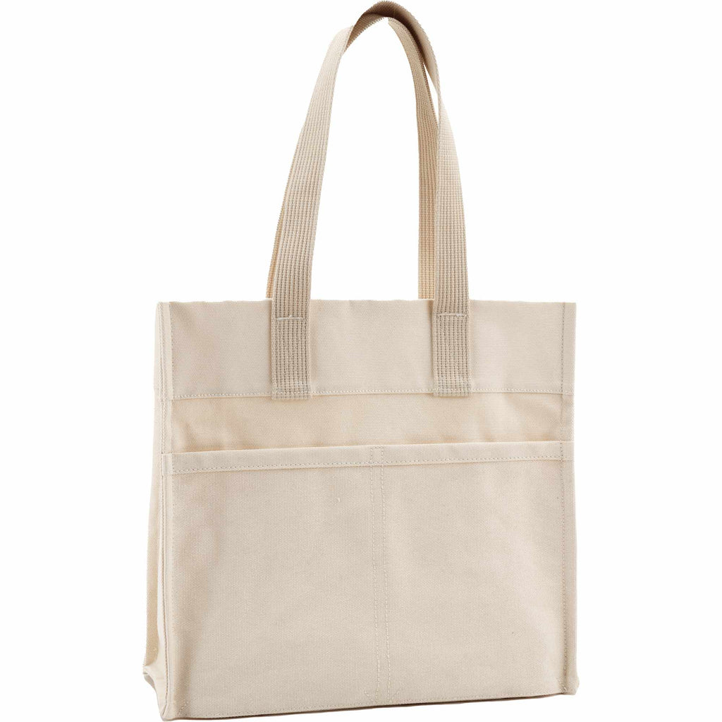 FEED Organic Market Tote with Shoulder Strap Transfer - Natural - Right Angle