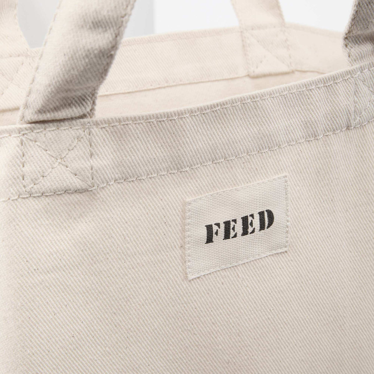 FEED Organic Shopper Tote, 8 oz Transfer - Natural - Detail 3