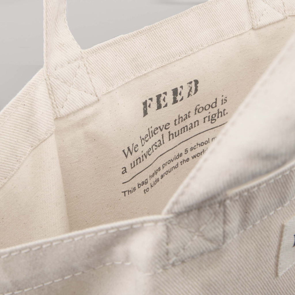 FEED Organic Shopper Tote, 8 oz Transfer - Natural - Detail