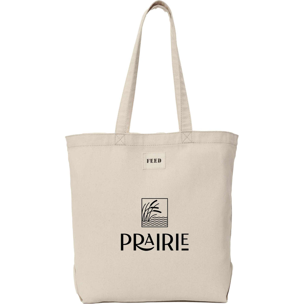 FEED Organic Shopper Tote, 8 oz Transfer - Natural - Front