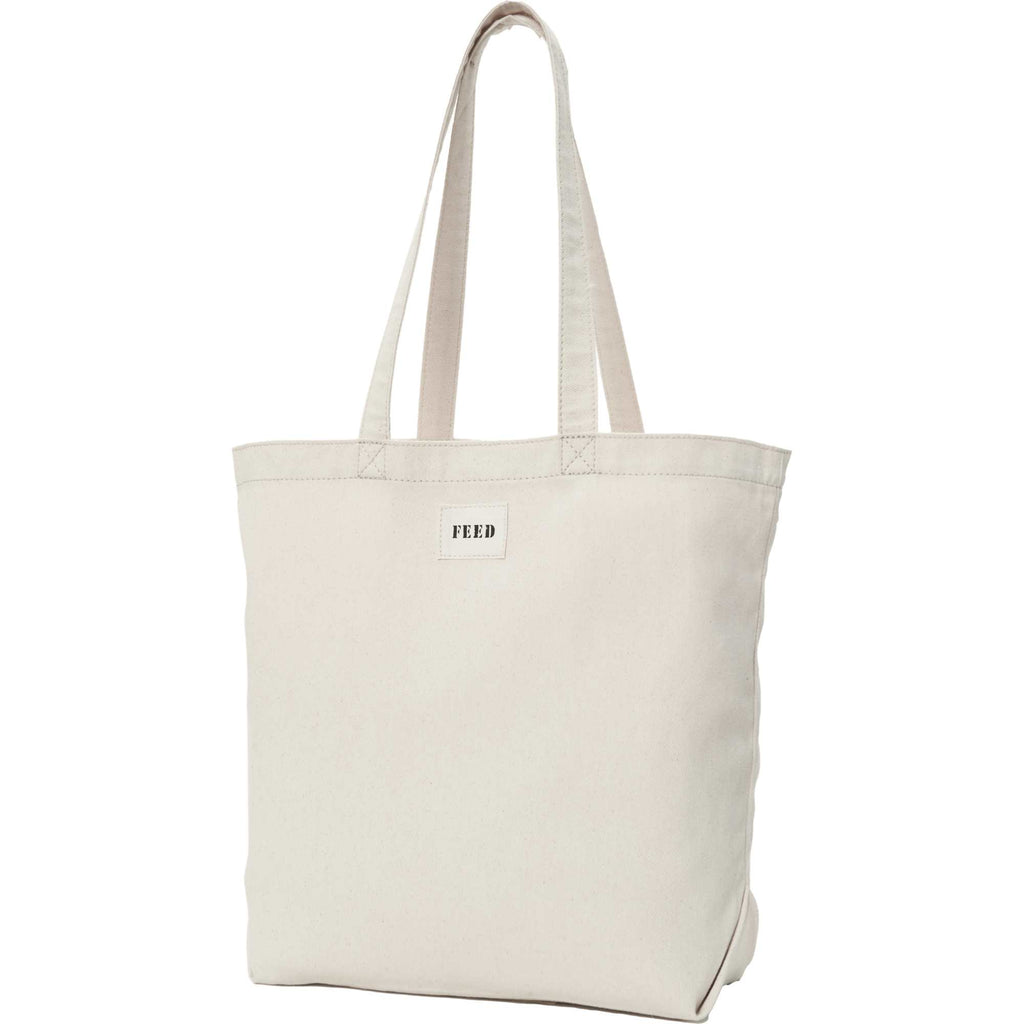 FEED Organic Shopper Tote, 8 oz Transfer - Natural - Left Angle
