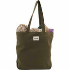 FEED Organic Shopper Tote, 8 oz Transfer - Olive - Front Propped 2