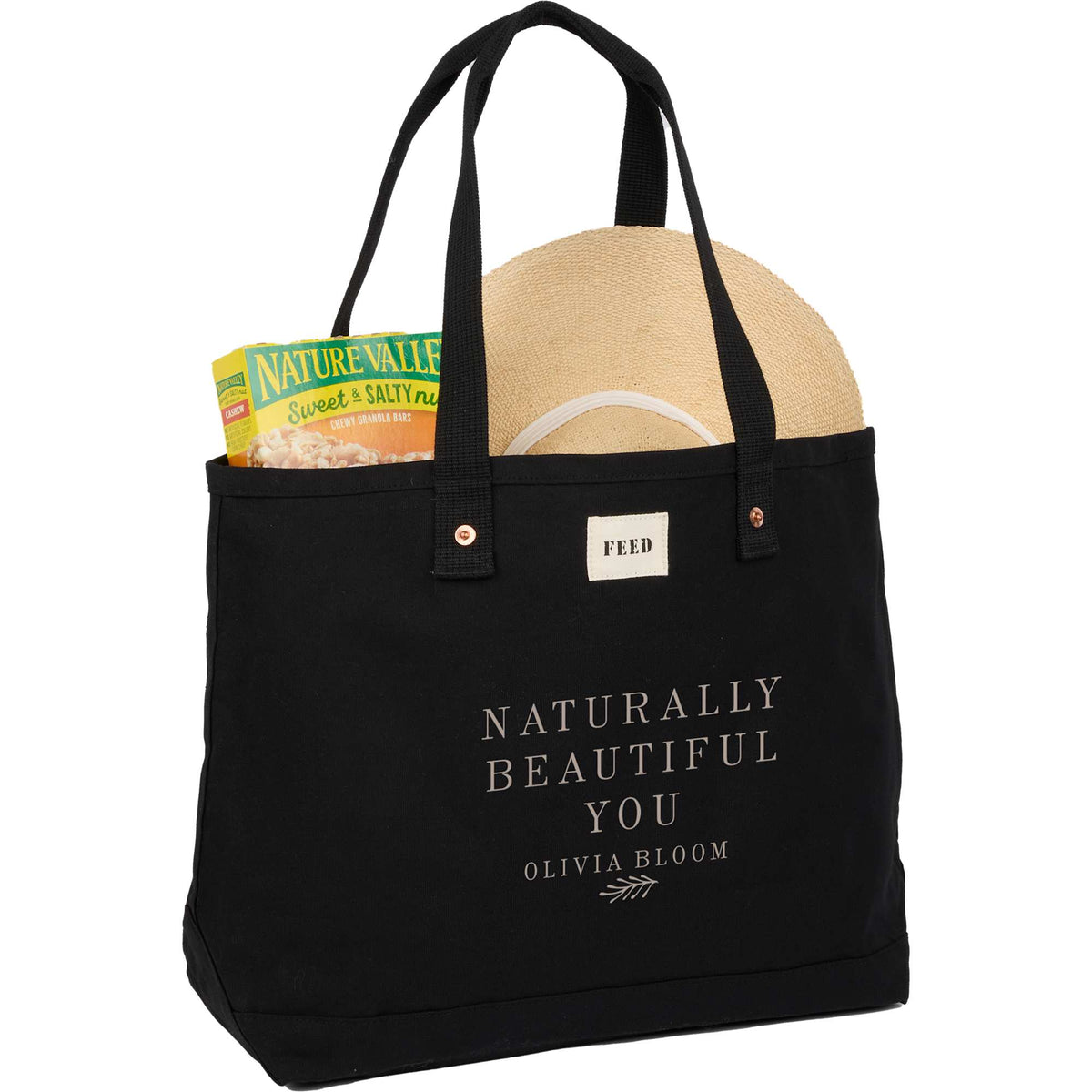 FEED Organic Weekend Tote, 12 oz - Black - Propped