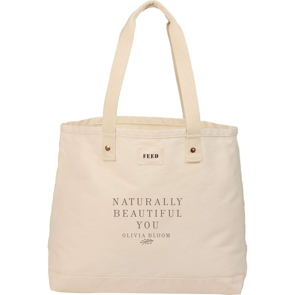 FEED Organic Weekend Tote, 12 oz - Natural - Front