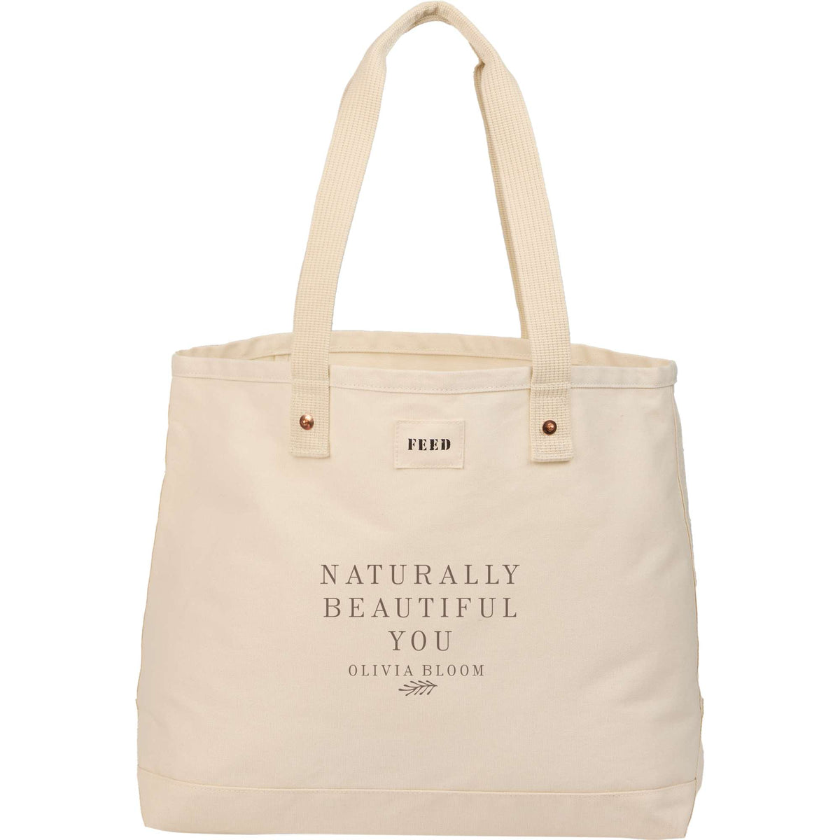 FEED Organic Weekend Tote, 12 oz - Natural - Front