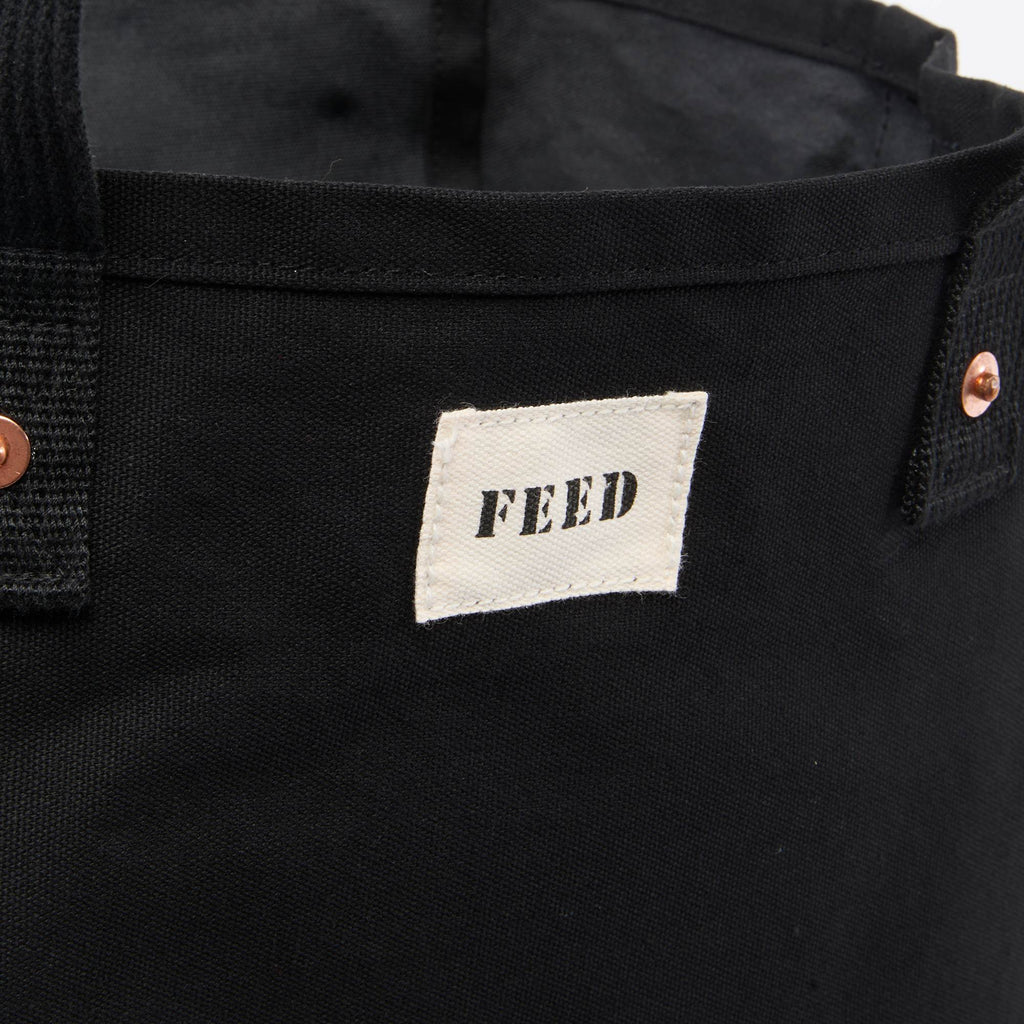 FEED Organic Weekend Tote, 12 oz Transfer - Black - Detail