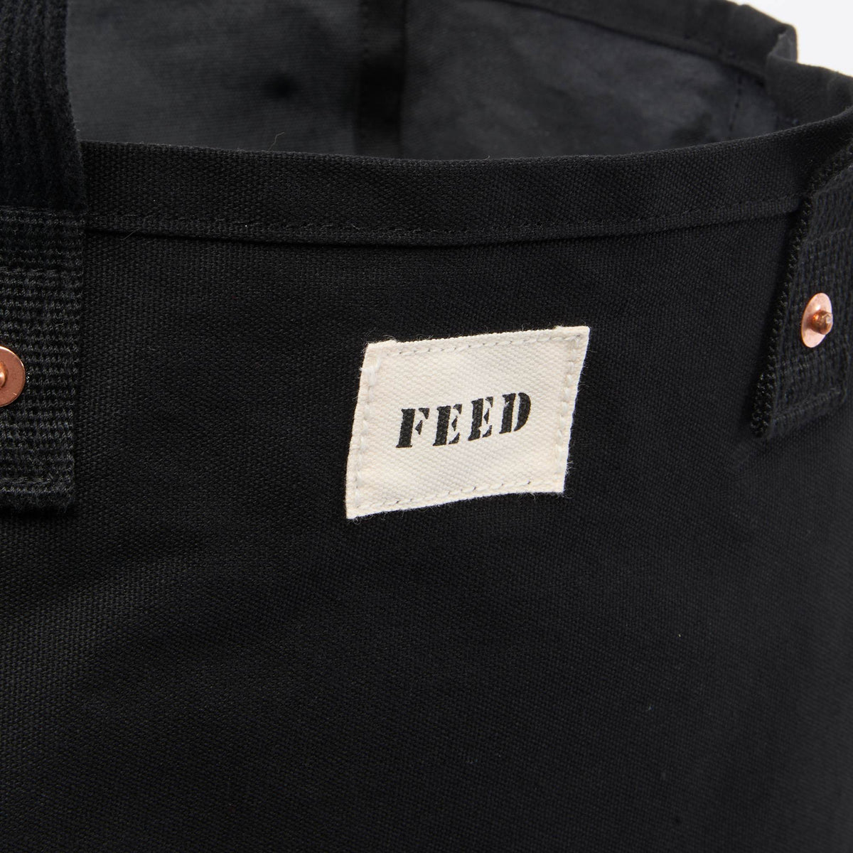 FEED Organic Weekend Tote, 12 oz Transfer - Black - Detail