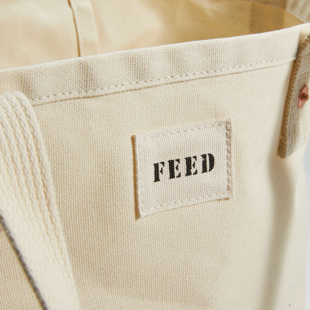 FEED Organic Weekend Tote, 12 oz Transfer - Natural - Detail