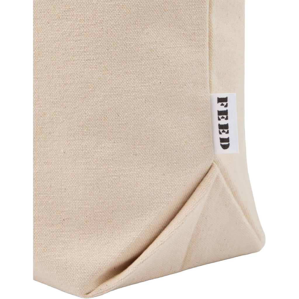 FEED Organic Zippered Tote with Brass D-Ring Transfer - Natural - Detail 2