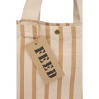 FEED Striped Cotton and Jute Tote Embroidery - Natural - Detail 3