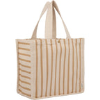 FEED Striped Cotton and Jute Tote Embroidery - Natural - Right Angle