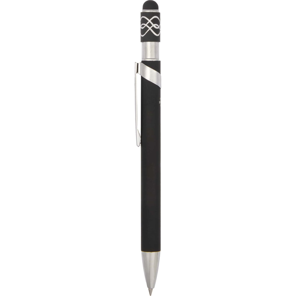 Fidget Spinner Gel Pen with Stylus in Recycled Aluminum Full Color - Black - Clip 2