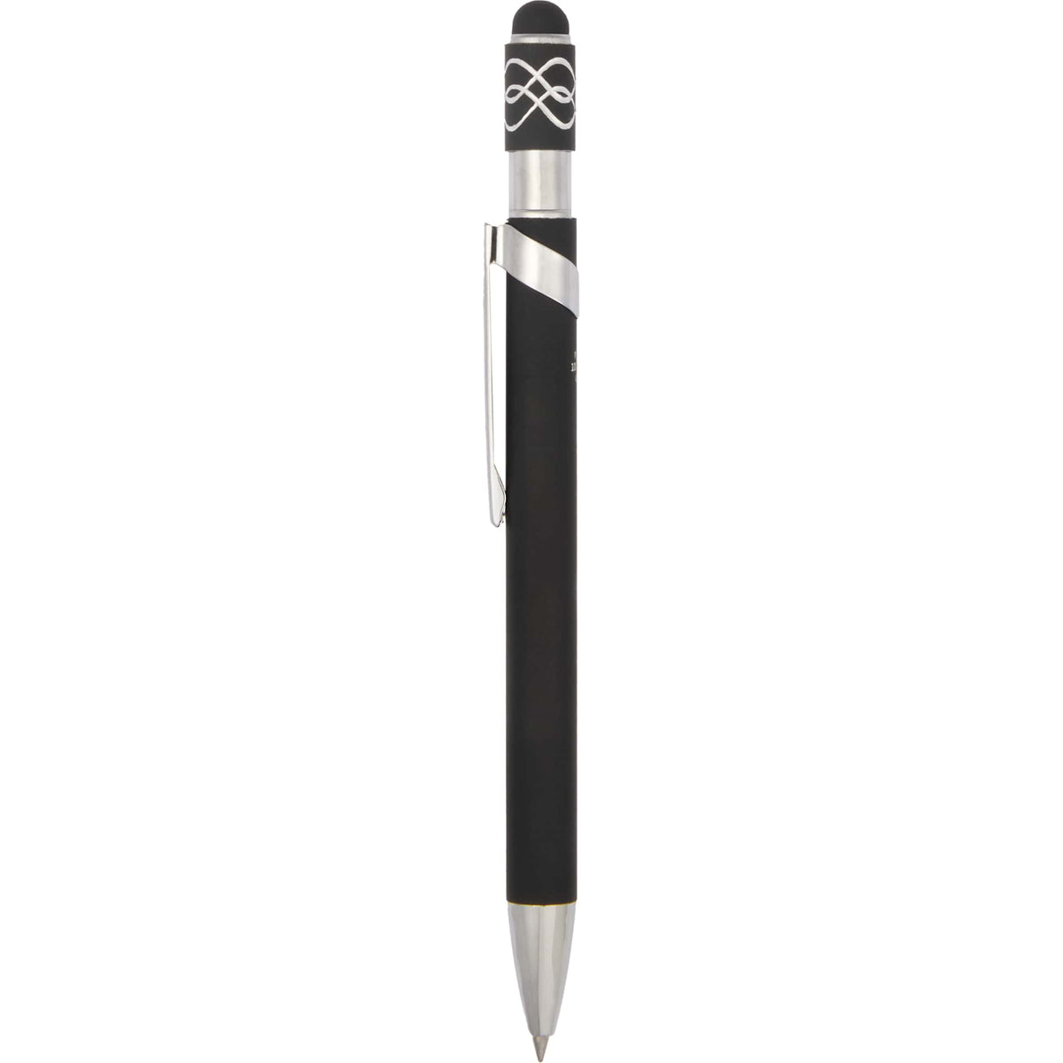 Fidget Spinner Gel Pen with Stylus in Recycled Aluminum Full Color - Black - Clip 2