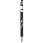 Fidget Spinner Gel Pen with Stylus in Recycled Aluminum Full Color - Black - Clip