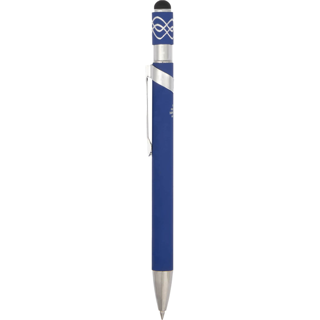 Fidget Spinner Gel Pen with Stylus in Recycled Aluminum Full Color - Blue - Clip 2