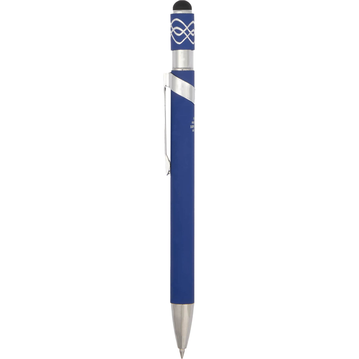 Fidget Spinner Gel Pen with Stylus in Recycled Aluminum Full Color - Blue - Clip 2