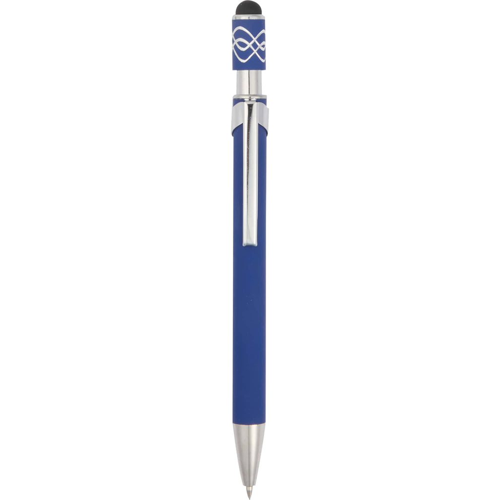 Fidget Spinner Gel Pen with Stylus in Recycled Aluminum Full Color - Blue - Clip 3