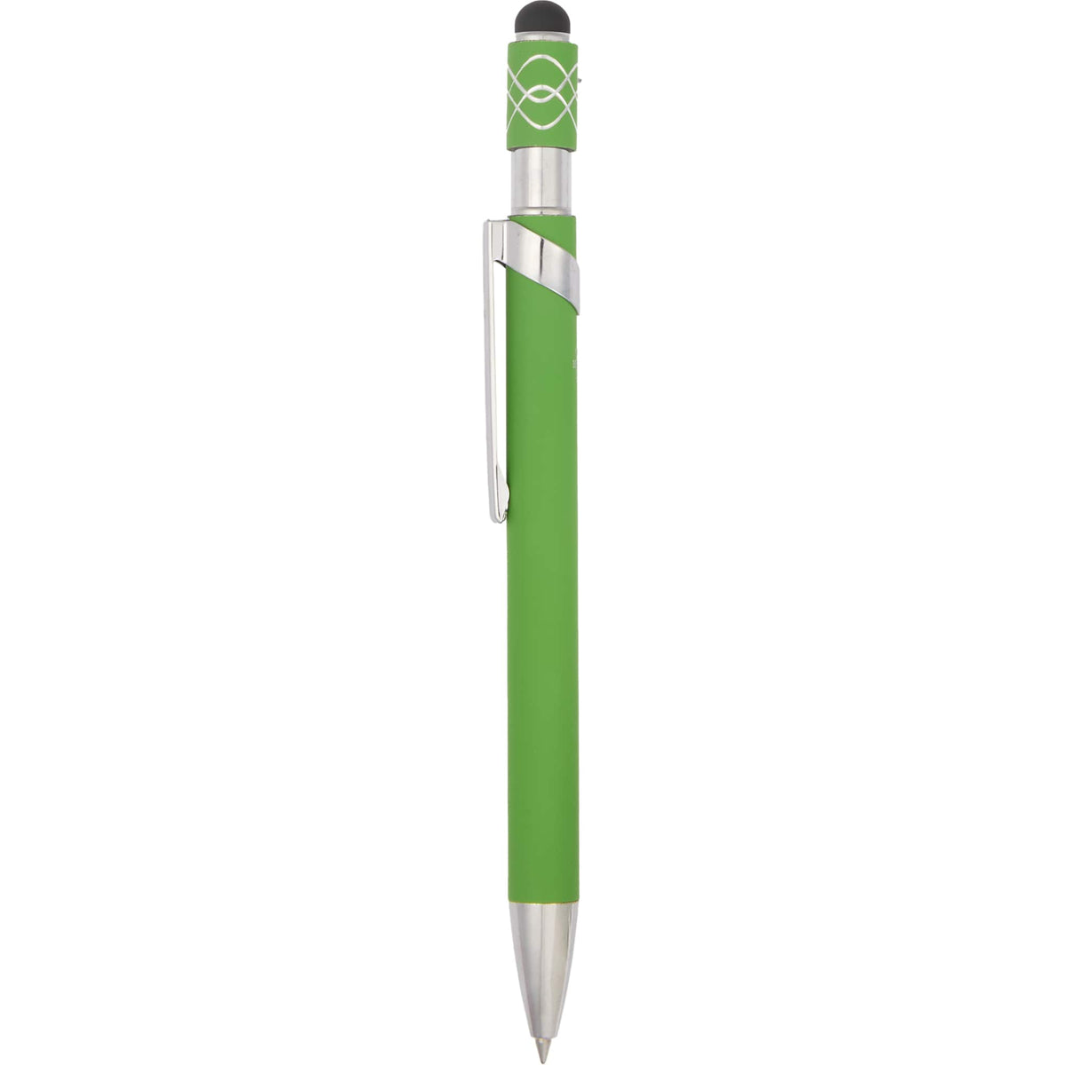 Fidget Spinner Gel Pen with Stylus in Recycled Aluminum Full Color - Green - Clip 2