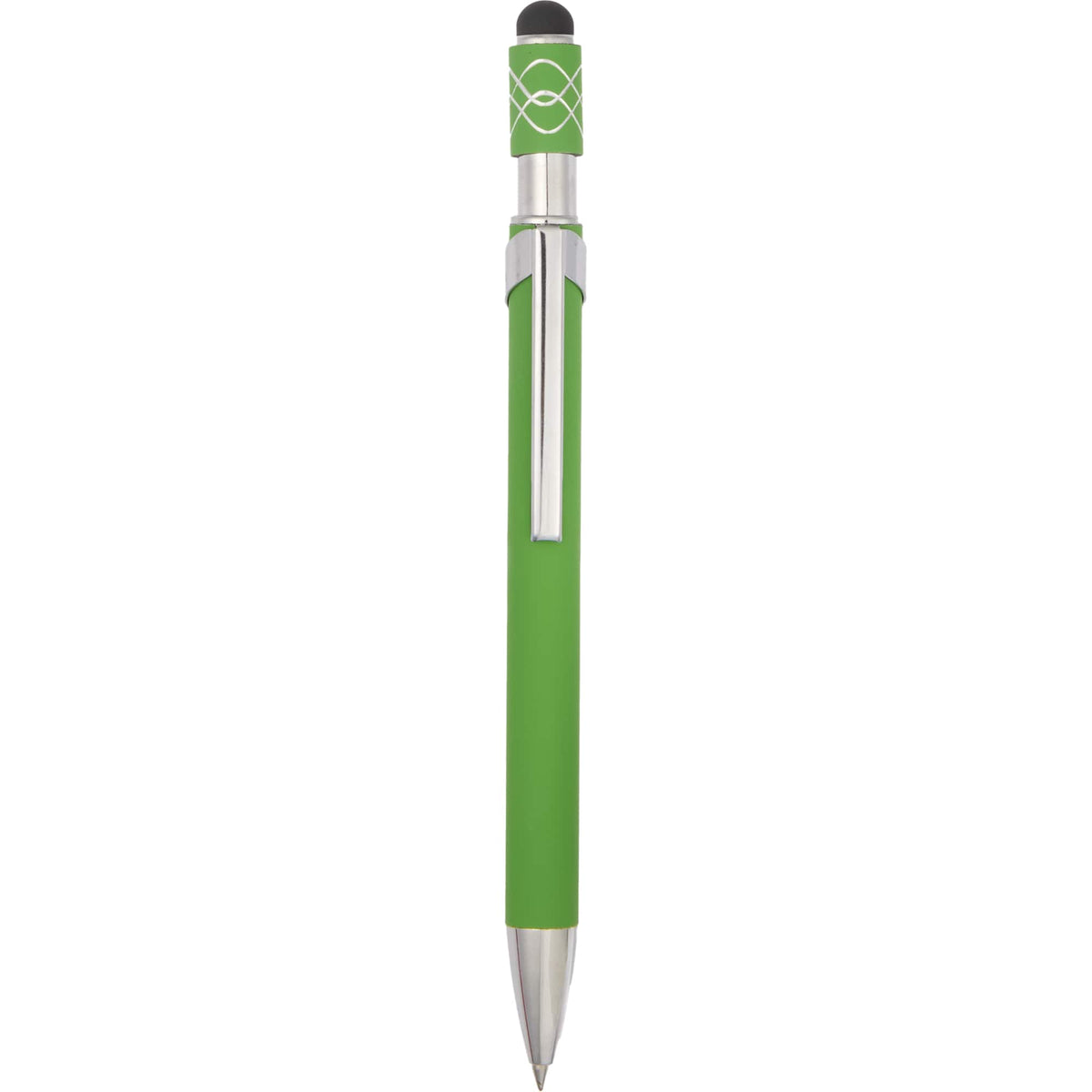 Fidget Spinner Gel Pen with Stylus in Recycled Aluminum Full Color - Green - Clip 3