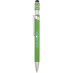 Fidget Spinner Gel Pen with Stylus in Recycled Aluminum Full Color - Green - Clip