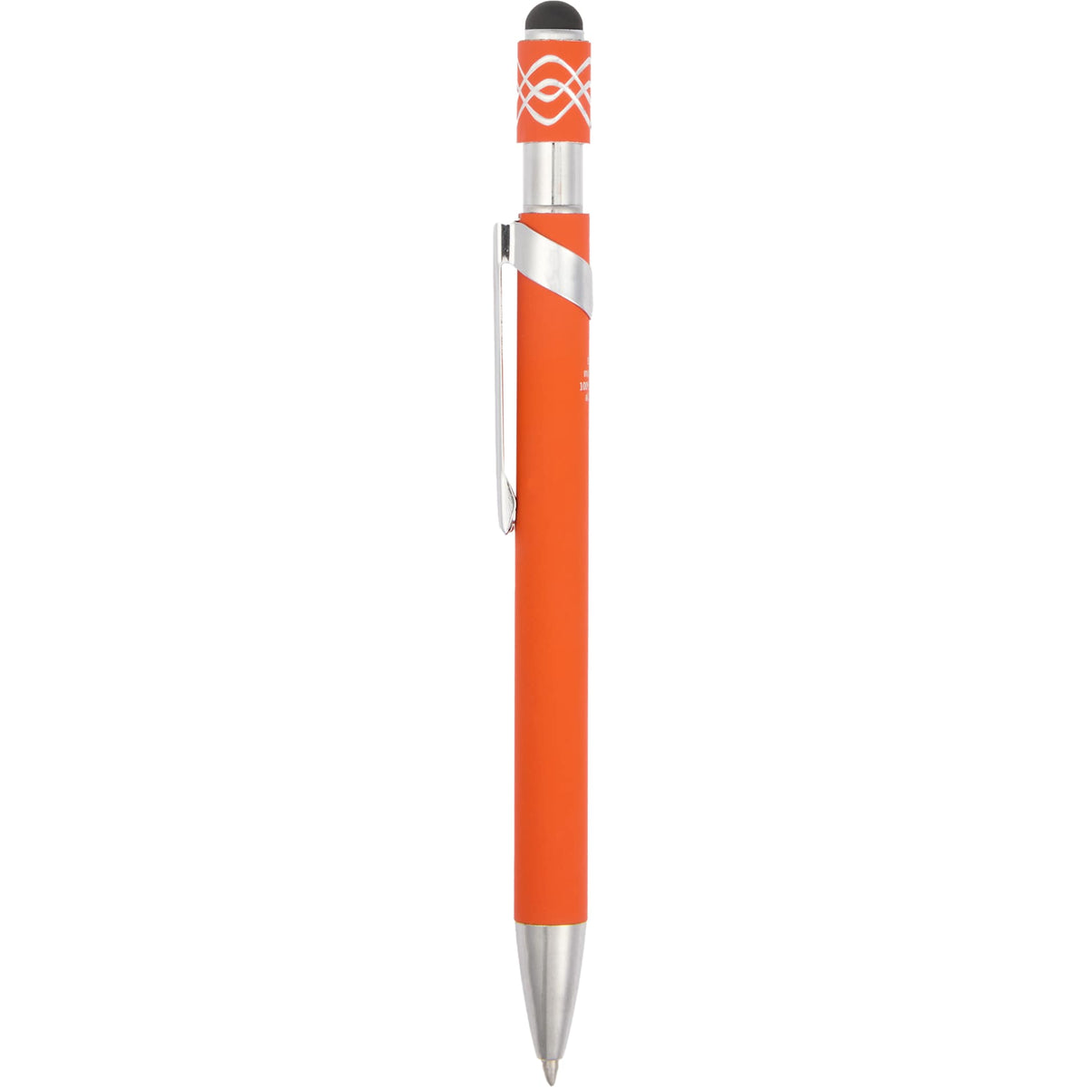 Fidget Spinner Gel Pen with Stylus in Recycled Aluminum Full Color - Orange - Clip 2