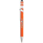 Fidget Spinner Gel Pen with Stylus in Recycled Aluminum Full Color - Orange - Clip