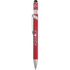 Fidget Spinner Gel Pen with Stylus in Recycled Aluminum Full Color - Red - Clip