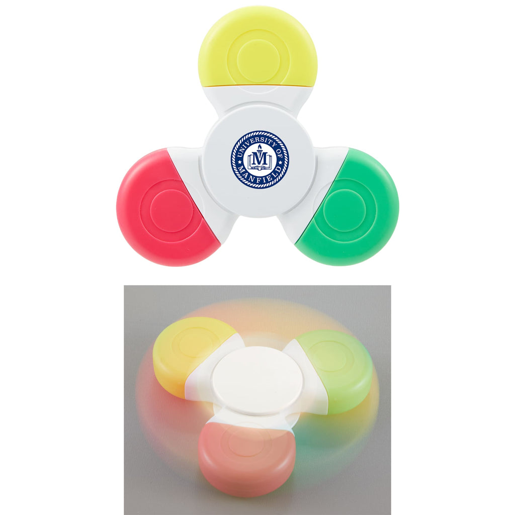Fidget Spinner Highlighter with Three Colors Full Color - White - Default