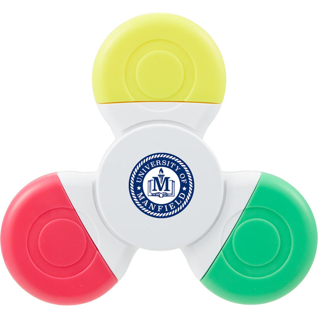 Fidget Spinner Highlighter with Three Colors Full Color