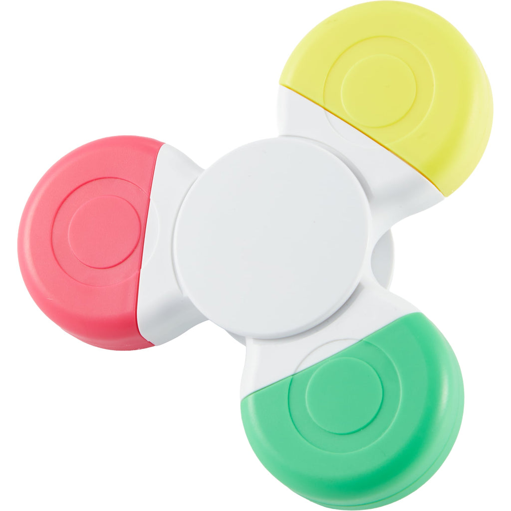 Fidget Spinner Highlighter with Three Colors Full Color - White - Left Angle 2
