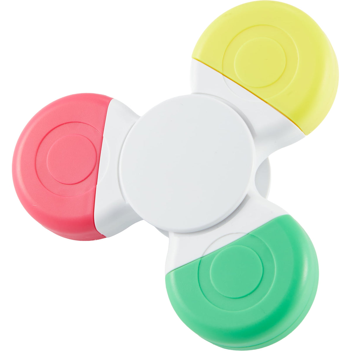 Fidget Spinner Highlighter with Three Colors Full Color - White - Left Angle 2